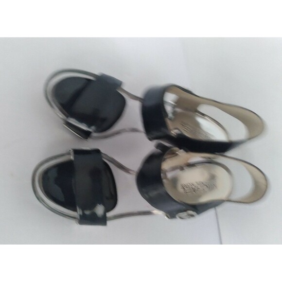 Michael Kors Black Patent Leather Heels Lucite Platform Sandals - Picture 8 of 9